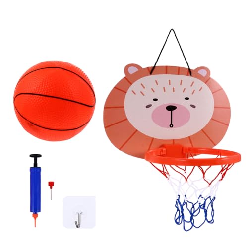 Abaodam Mini Basketballkorb Set für Cartoon Motiv Basketballrahmen zum Aufhängen Indoor Basketballspielzeug Langlebig Sicher Fördert Hand Auge koordination und Feinmotorik Zufällige Farbe von Abaodam