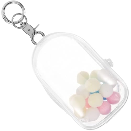Abaodam Mini Doll Bag Transparent PVC Klarsichttasche mit Schlüsselanhänger Hochtransparente Aufbewahrungstasche für Mini Figuren und Puppen Outdoor Kleiner Displaybeutel Praktisch und von Abaodam