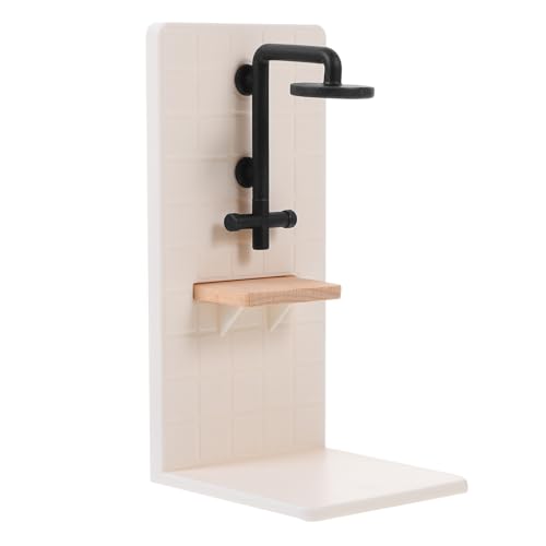 Abaodam Mini-Duschkabine Puppenhausverzierung Mini-Duschraummodell Puppenhauszubehör Badezimmermöbel Miniatures Bad Puppenhausangebot kleine badezimmerdekoration Holz von Abaodam