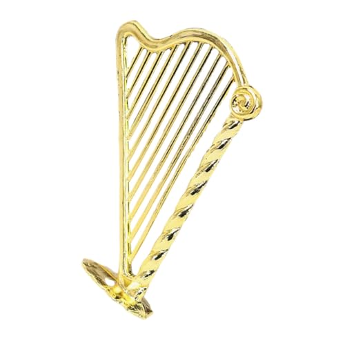 Abaodam Mini-Harfe Bausatz Harfen Mini-Musikinstrumente Miniatur puppenhauszubehör Dollhouse Accessories kleines Instrumentenmodell Mini-Instrumentenschmuck Plastik Golden von Abaodam