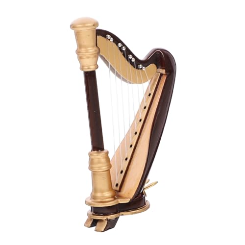 Abaodam Mini-Harfe Kleine Harfe Instrumente Flöteninstrument Miniatur Winzige Harfe Punktzahl Harfenfigur Server Handharfe Harfe Mini-zungentrommel Aus Stahl Handmodell Holz von Abaodam