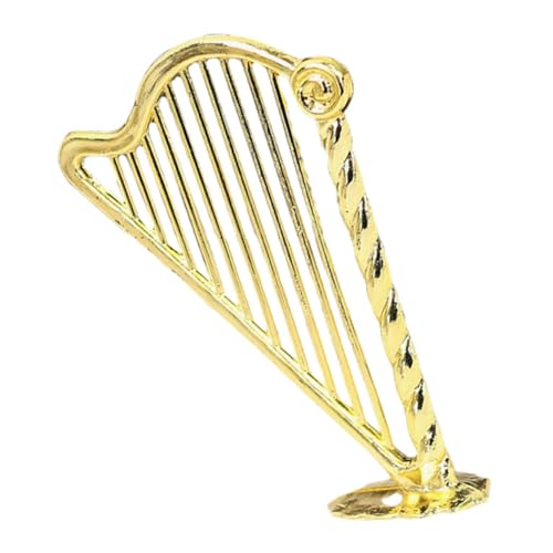 Abaodam Mini Harfe Puppenhaus Kleine Gitarre Miniatur Instrumente Musikalisches Mini Puppenhaus Guiro Harfen Mini Lebensmittel Puppennahrung Klavier Kit Musik von Abaodam