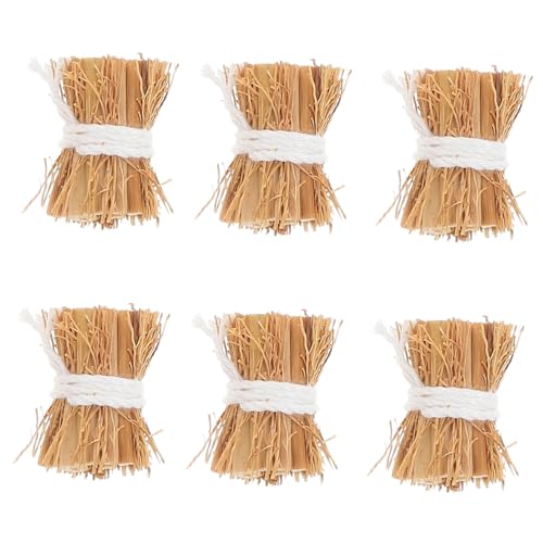 Abaodam Mini-Heuhaufen-Dekorationen, 2,5 cm, handgefertigt, Miniatur-Heuballen für Puppenhaus-Zubehör, Sand-Tischdekorationen, künstliche Heuballen zum Basteln und Fotografieren, 6 Stück Abaodam Mini-Heuhaufen-Dekorationen, 2,5 cm, handgefertigt, Miniatur-Heuballen für Puppenhaus-Zubehör, Sand-Tischdekorationen, künstliche Heuballen zum Basteln und Fotografieren, 6 Stück von Abaodam