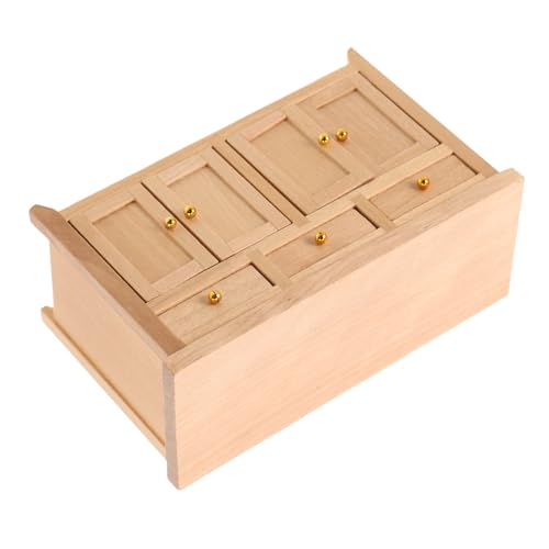 Abaodam Mini Holz Puppenhaus Schrank Maßstab Langlebiges Holzmaterial Realistische Proportionen Vielseitige Dekoration für Puppenhaus Wohnzimmer Pädagogisches von Abaodam
