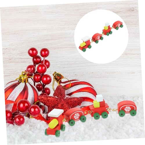 Abaodam Mini Holz Zug Weihnachtsdeko Puppenhaus Zubehör Lebensechte Miniatur Holzspielzeug für Weihnachtslandschaft und Tischdekoration von Abaodam
