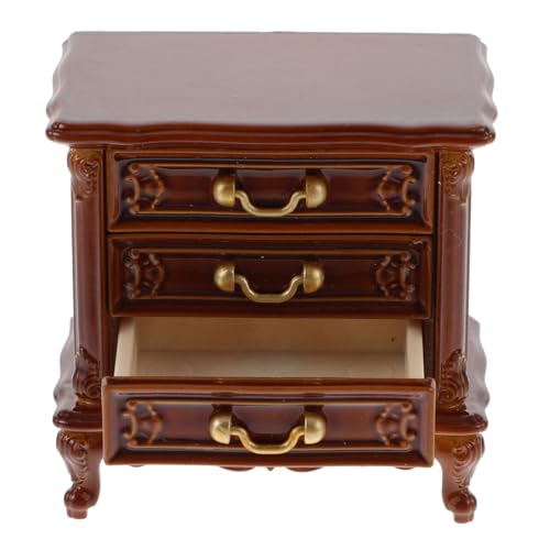 Abaodam Mini-Kommode Mini-Hausmöbelzubehör Mini- -Layout-Requisite kleines Möbelmodell Schrankmodell Mini-Zubehör für Puppen Mini-Hausschrank Wohnzimmer Kleiner Schrank Abs Brown von Abaodam