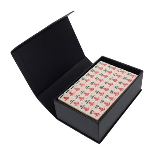 Abaodam Mini Mahjong Set Melamin Kompakt Leicht Tragbar für Reisen Camping und Kleine Räume für Senioren Anfänger und Gesellige Runden von Abaodam
