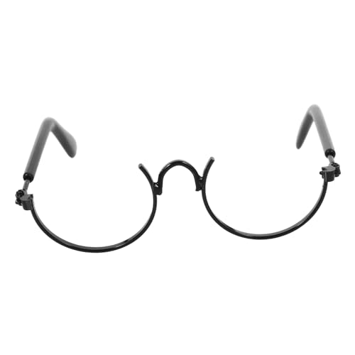 Abaodam Mini Metallrand Brillenfassung für Puppen Stilvolle Halbrandige Drahtfassung Langlebige Transparente Eyewear Modisches Puppenzubehör für Dress up und Bastelarbeiten von Abaodam