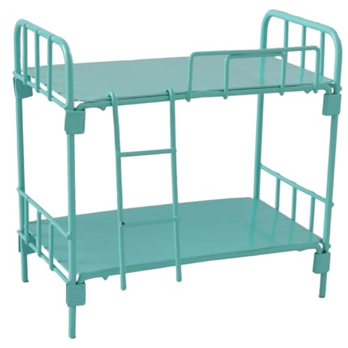 Abaodam Mini-Modell Auf Und Ab Figurenzubehör Im Maßstab 1:12 Miniaturmöbel Puppenbett Miniatur-etagenbett Möbel Für Puppenzimmer Etagenbett Für Puppen Miniaturbett Light Green Legierung von Abaodam