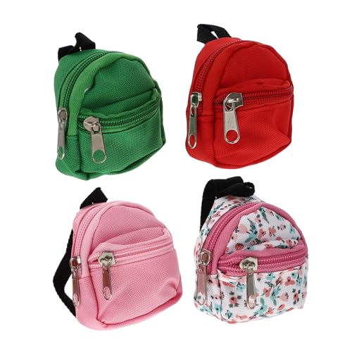 Abaodam 4 Stück Mini-puppenrucksäcke Entzückende Rucksäcke Mit Reißverschluss Babypuppen-zubehör Robustes Material Sicher Für Jungen Und Mädchen von Abaodam