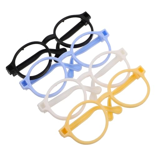 Abaodam Mini-Puppenbrillen, 4 Stück, Kunststoff-Puppenbrillen, Mini-Brillenrahmen für Puppen von Abaodam