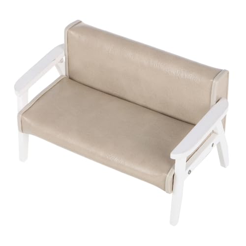 Abaodam Mini-Sofa Für Puppenhaus Langlebiges Pu-Leder Realistische Miniaturmöbel Für Kreatives Für Wohnzimmer-Dekoration Und Spielzeug-zubehör Maßstab Graue Farbe von Abaodam