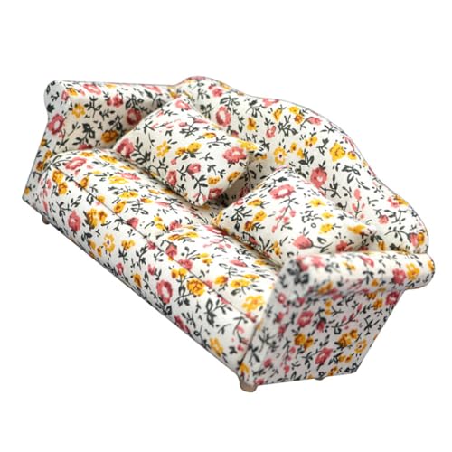 Abaodam Doll House Mini-sofamöbel Camper Ästhetisch Miniatur Häuser Bausatz Loveseat Sofa Zweisitzer Handwerkskunst Puppenhausdekor Mikrolandschaft Minisofa Mini-puppenhaus-Sofa Mini-einzelsofa Stoff von Abaodam