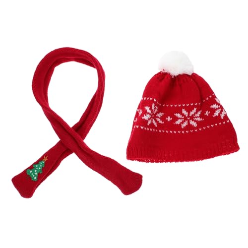 Abaodam Mini Weihnachtsmütze und Schal Teiliges Weihnachtsdekor mit Schneemann Handstrickbare Hüte und Schals für Puppen Flaschen und Tischdekoration Festliche Deko für Weihnachtszeit von Abaodam