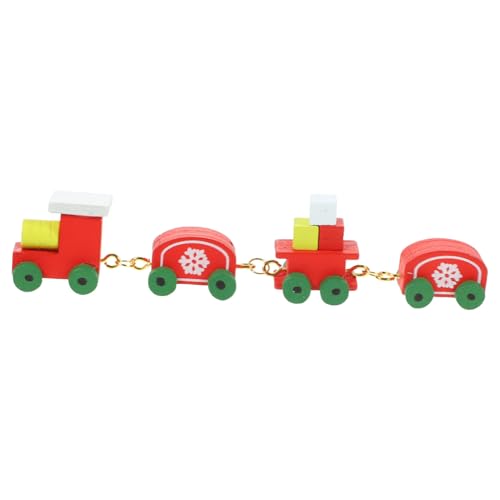 Abaodam Mini Zug Figur Miniaturen Puppe Künstliche Blumen Abziehbilder Mini Weihnachtsdekorationen Miniatur Weihnachtszug Weihnachtszug Tortenaufsatz Krippe Zwerge Holz Rot von Abaodam