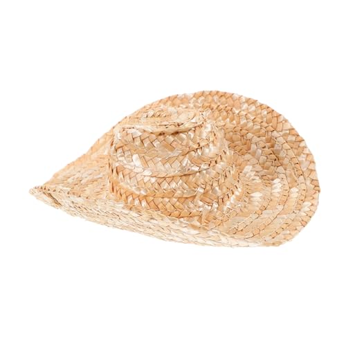 Abaodam Mini-cowboyhut-Strohhut Sombrero Kleine Strohhüte Basteln Miniaturen Kappe Basteln Mit Kleinen Zylinderhüten Puppe Cowboyhut Mini-hausschmuck Foto-Requisite Für Bastelhüte Mini-Hut von Abaodam