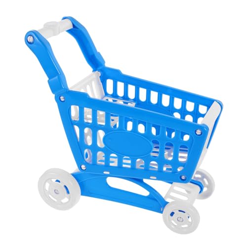 Abaodam Mini-einkaufswagen- Einkaufswagen Puppe Kindereinkaufswagen Mini-supermarkt-handwagen Einkaufskorb Für Dolly Trolley Kinderwagen Tragbar Blau Plastik von Abaodam