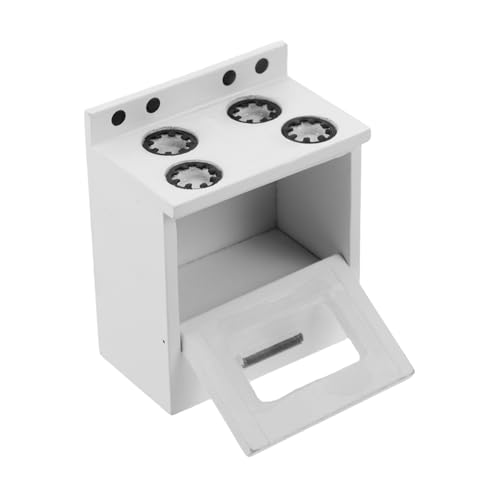 Abaodam Mini-küchenspielzeug Mini-möbelstütze Mini- -DIY-möbel Miniatur -küchenzubehör Mini-küchenmöbel Puppenhaus Miniaturofen Miniatur-kochfeldmöbel Mini-kochherd Birke Weiß von Abaodam