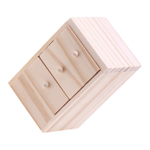 Abaodam Miniatur Möbel Holz Nachttisch Für Puppenhaus Praktisches Design Für Schlafzimmer Dekoration Charmante Miniaturen Für Puppen Und Wohnszene von Abaodam