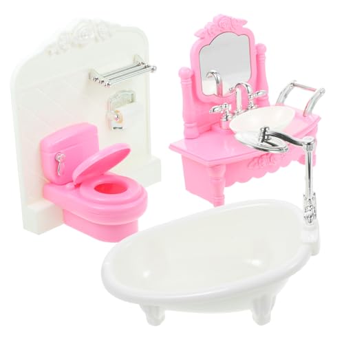 Abaodam Miniatur-puppenhaus-wohnungszubehör Miniatur-badezimmermöbel Mini-hauszubehör Aus Kunststoff Spielzeug-babybadeset von Abaodam