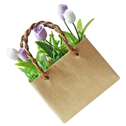 Abaodam Miniatur Blumen Deko Resin Tulpen Blumenvase Mini Haus Dekoration Puppenhaus Zubehör für Tiny House Landschafts Szene und von Abaodam