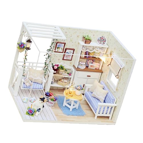Abaodam Miniatur DIY Haus Bausatz aus Holz Kreatives Handgefertigtes Modellspielzeug für Erwachsene Pädagogisches Bastelset Fantasie Sicher für Kleine Hände für Familie und Freunde Abaodam Miniatur DIY Haus Bausatz aus Holz Kreatives Handgefertigtes Modellspielzeug für Erwachsene Pädagogisches Bastelset Fantasie Sicher für Kleine Hände für Familie und Freunde von Abaodam