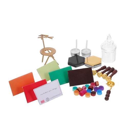 Abaodam Miniatur Dollhouse Wachssiegel Stempelset Weihnachtsmotive für Briefversiegelung DIY Bastelset Festliche Miniaturdekoration Geschenkidee von Abaodam