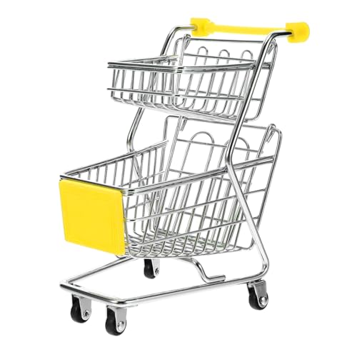 Abaodam Miniatur Einkaufswagen für Kleiner Schreibtisch Trolley für Rollenspiele und Aufbewahrung Geeignet für Geburtstagsgeschenke und Feiertage von Abaodam