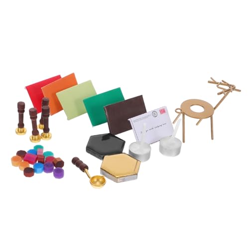 Abaodam Miniatur Feuerwachssiegel Set Weihnachtsmotive Dollhouse Dekor Zubehör für DIY Basteln Briefversiegelung Detailreiche Miniatur Stempel für Puppenhaus Weihnachtsdeko von Abaodam