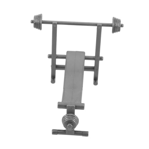 Abaodam Miniatur Fitnessgeräte für Puppenhäuser DIY Zubehör mit Langhantel und Hantelbank Handgefertigt für Kreative Indoor Szenen und Puppenhaus Dekoration von Abaodam