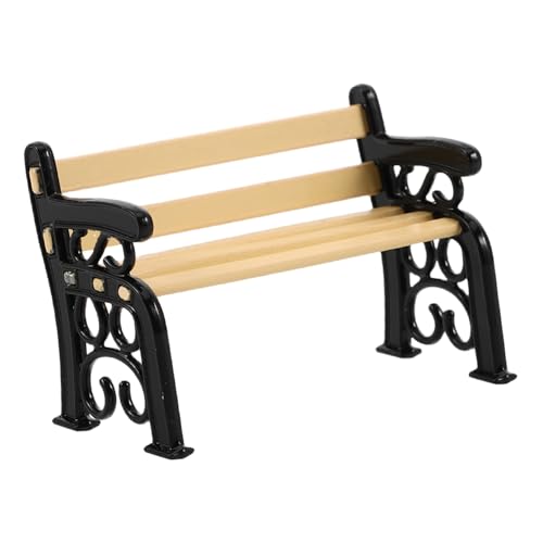 Abaodam Miniatur Gartenbank aus Langlebiger Legierung Realistische Mini für Puppenhaus und Mini Garten Dekoration Elegantes Gartenmöbel Zubehör für DIY Basteln und Puppenhaus Zubehör von Abaodam