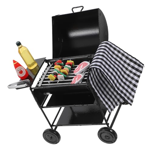 Abaodam Miniatur Grill Puppenhauszubehör Realistische BBQ Deko Robust Stabil für Rollenspiele DIY Bastelset von Abaodam
