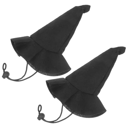 Abaodam Miniatur-Hexenhut für Haustiere, Puppen, weiches Vlies, Halloween-Kostüm, Zubehör, 2 Stück Abaodam Miniatur-Hexenhut für Haustiere, Puppen, weiches Vlies, Halloween-Kostüm, Zubehör, 2 Stück von Abaodam