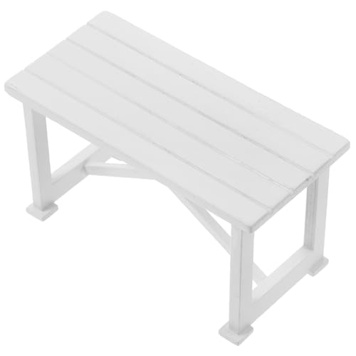 Abaodam Miniatur Holz Puppenhaus Outdoor Tisch Dekoration Teiliges Hellgraues Mini Möbelstück für DIY Puppenhäuser und Garten Accessoires Langlebiger Stabiler Kleiner Esstisch für Sammler von Abaodam