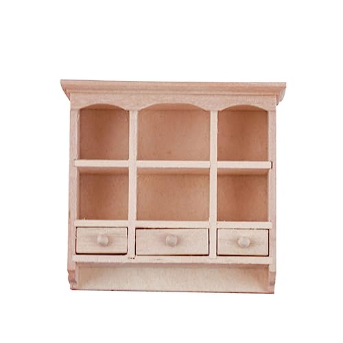 Abaodam Miniatur Holz Wand Schrank Puppenhaus Dekoration Simuliertes Regal für DIY Bastelset Stabile Figurenzubehör Abaodam Miniatur Holz Wand Schrank Puppenhaus Dekoration Simuliertes Regal für DIY Bastelset Stabile Figurenzubehör von Abaodam