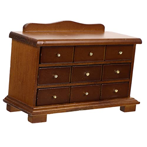 Abaodam Miniatur Holzschrank Puppenhausmöbel DIY Modell Robustes Holz Neun Fächer Kompakt Leicht Dekorativ für Puppenhaus Szenen für Sammler von Abaodam