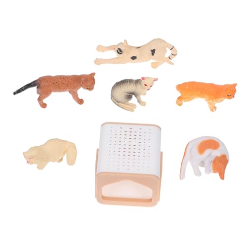 Abaodam Miniatur Katzenfigur Spielset Realistische Mini Katzen für Puppenhaus Dekoration Rollenspiel und Kuchentopper Vielseitig für Katzenliebhaber von Abaodam