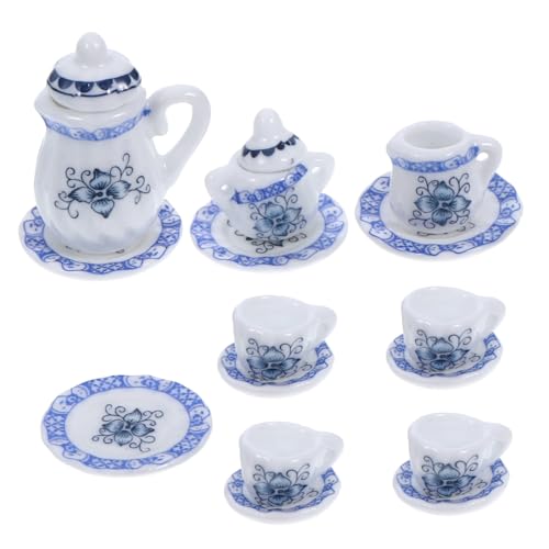 Abaodam Miniatur Keramik Teeset Teilig mit Blauem Blumendekor Puppenhaus Küchen Zubehör Zierliches Tee Service und Tassen Modell für Puppenhaus Dekoration Langlebiges Miniatur Geschirr Abaodam Miniatur Keramik Teeset Teilig mit Blauem Blumendekor Puppenhaus Küchen Zubehör Zierliches Tee Service und Tassen Modell für Puppenhaus Dekoration Langlebiges Miniatur Geschirr von Abaodam