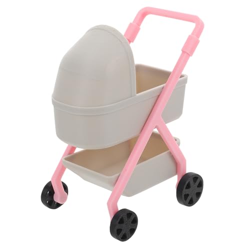 Abaodam Miniatur Kinderwagen Beweglicher Kinderwagen Gefälschter Puppenwagen Modellspielzeug Babypuppe Buggy Puppenhaus Trolley Puppe von Abaodam