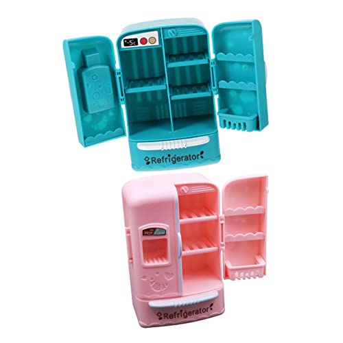 Abaodam Miniatur-Kühlschrank für Puppenhaus, Kirschblüte, niedlicher Doppeltür-Kühlschrank für Puppenhaus, Küche, Gefrierschrank, Spielen und Miniatur-Dekoration, 2 Stück Abaodam Miniatur-Kühlschrank für Puppenhaus, Kirschblüte, niedlicher Doppeltür-Kühlschrank für Puppenhaus, Küche, Gefrierschrank, Spielen und Miniatur-Dekoration, 2 Stück von Abaodam