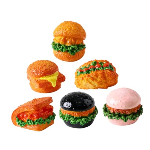 Abaodam Miniatur-Lebensmittelmodelle aus Kunstharz, winzige Hamburger-Figuren für Puppenhaus-, realistische künstliche Lebensmittel-Requisiten für DIY-Miniatur-Szenen und kompaktes Design, 6 Abaodam Miniatur-Lebensmittelmodelle aus Kunstharz, winzige Hamburger-Figuren für Puppenhaus-, realistische künstliche Lebensmittel-Requisiten für DIY-Miniatur-Szenen und kompaktes Design, 6 von Abaodam