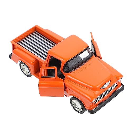 Abaodam Miniatur Pickup Truck Modell Orange Metalllegierung Sammelbares Miniaturauto für Jungen und Mädchen Dekoration und Lernspielzeug von Abaodam