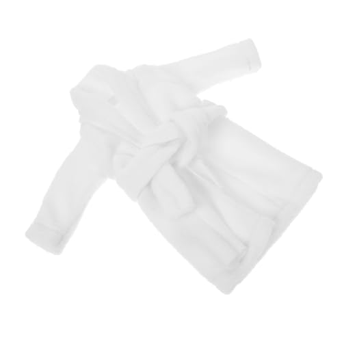 Abaodam Miniatur Puppenbademantel Weiß mit Gürtel Festlicher Bademantel für Dolls Charmantes Puppenaccessoire Passend für Kleine Puppen Stilvoll und Komfortabel für Feiertage von Abaodam