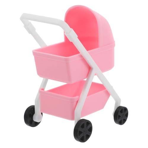 Abaodam Miniatur Puppenwagen Realistischer Babywagen aus Sicherem für Puppenhaus Rollenspiele Fördert Kreativität und Hand Augen Koordination von Abaodam