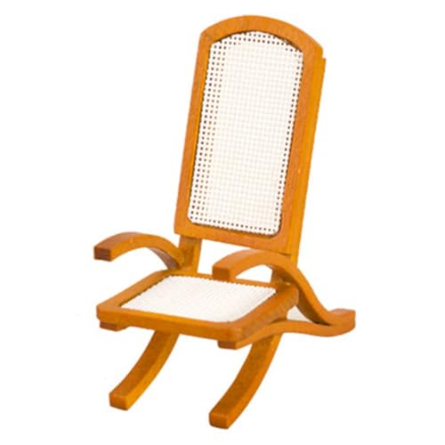 Abaodam Miniatur Rattan Stuhl Modell Puppenhausmöbel Vintage Sessel Dekoration Holzfarben Miniaturmöbel für DIY Puppenhaus Wohnzimmer Küche von Abaodam