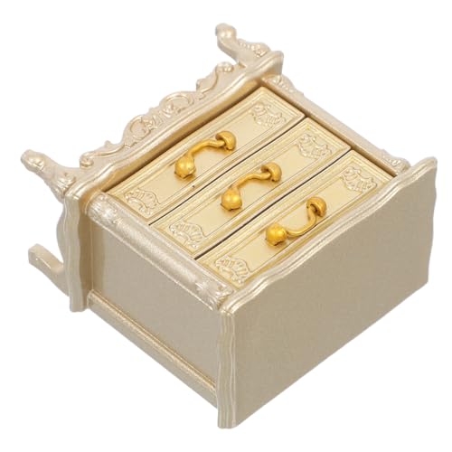 Abaodam Miniatur Retro Möbel Mini Nachttisch Kleiner Schrank Puppenhaus Aufbewahrung Vintage Holz Modell Schlafzimmer Dekor Sammlerstück von Abaodam