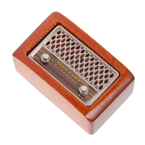 Abaodam Miniatur Retro Radiomodelle Mini Spielzeugradios Kleines Radio Mini Hausdekor Vintage Stil Winziges Radio Winziges Radiodekor Spielhauszubehör Landschaftslayout Requisite von Abaodam