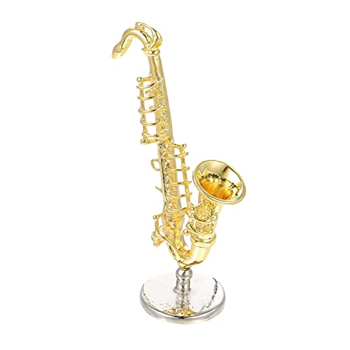 Abaodam Miniatur Saxophon Modell Dekorative Simulation für Puppenhaus Mikrolandschaften für Musikliebhaber von Abaodam