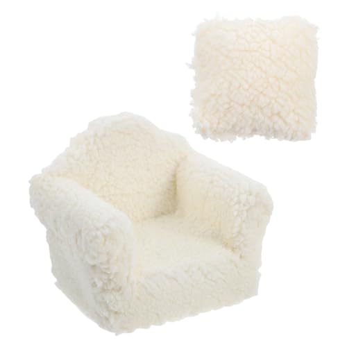 Abaodam Miniatur-Sofa Für Puppenhaus: Eleganter Einzelkissenstuhl – Leichtgewicht Für Puppenhaus Und Kinder – Verleiht Mini-Haus Einen Realistischen Touch von Abaodam