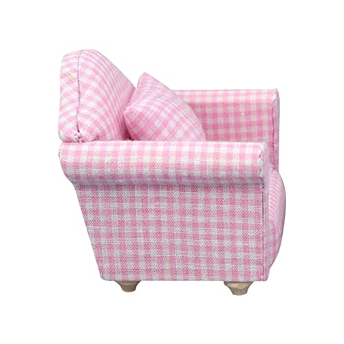 Abaodam Miniatur Sofa Modell Kariert Einzelsitzer mit Kissen Mini Haus Möbel Dekoration DIY Puppenhaus Wohnzimmer Accessoire Kleines Haus Requisite für Bastler Abaodam Miniatur Sofa Modell Kariert Einzelsitzer mit Kissen Mini Haus Möbel Dekoration DIY Puppenhaus Wohnzimmer Accessoire Kleines Haus Requisite für Bastler von Abaodam